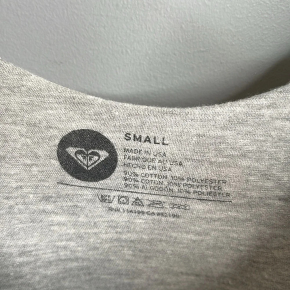 ROXY Graphic Print Tank Top Grey Dreamcatcher Raw Trim Boho Beach S - Picture 8 of 10